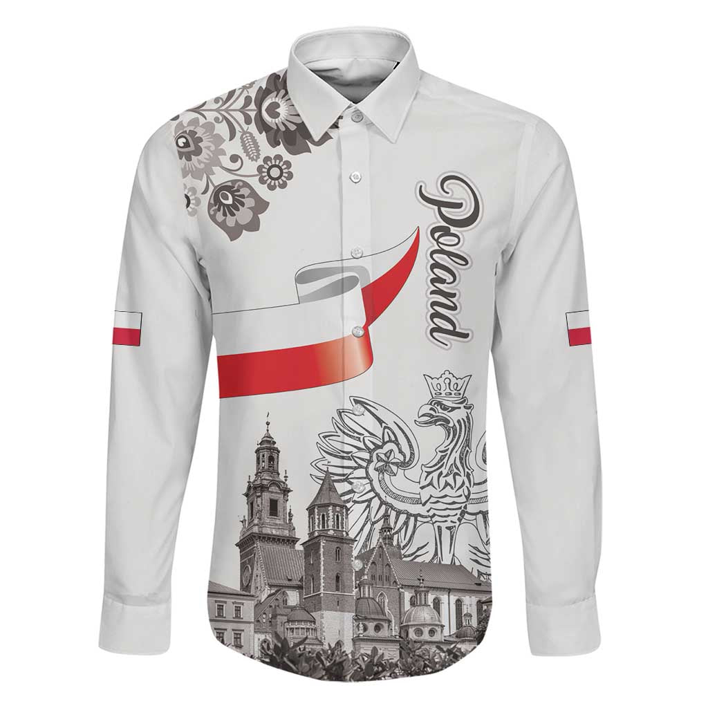 Poland Eagle Heritage Family Matching Mermaid Dress and Hawaiian Shirt Wawel Castle Polish Wycinanki Folk Pattern - Wonder Print Shop