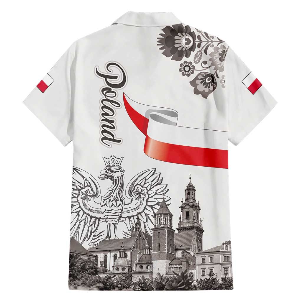 Poland Eagle Heritage Family Matching Off Shoulder Maxi Dress and Hawaiian Shirt Wawel Castle Polish Wycinanki Folk Pattern - Wonder Print Shop