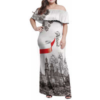 Poland Eagle Heritage Family Matching Off Shoulder Maxi Dress and Hawaiian Shirt Wawel Castle Polish Wycinanki Folk Pattern - Wonder Print Shop