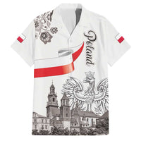 Poland Eagle Heritage Family Matching Off Shoulder Short Dress and Hawaiian Shirt Wawel Castle Polish Wycinanki Folk Pattern - Wonder Print Shop