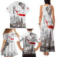 Poland Eagle Heritage Family Matching Tank Maxi Dress and Hawaiian Shirt Wawel Castle Polish Wycinanki Folk Pattern - Wonder Print Shop