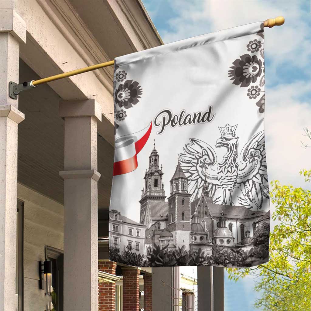 Poland Eagle Heritage Garden Flag Wawel Castle Polish Wycinanki Folk Pattern - Wonder Print Shop