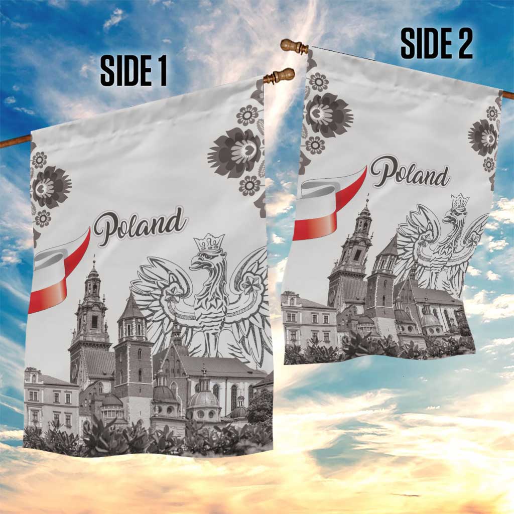 Poland Eagle Heritage Garden Flag Wawel Castle Polish Wycinanki Folk Pattern - Wonder Print Shop