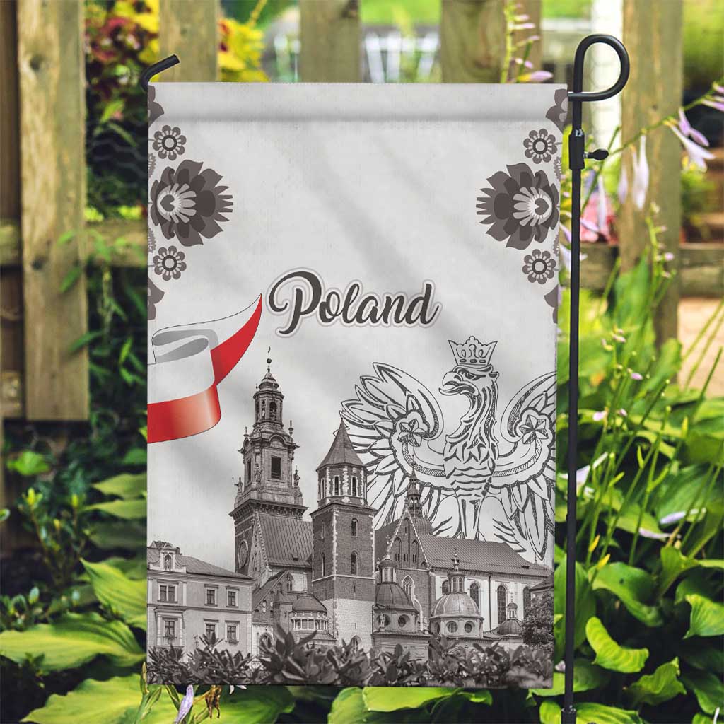 Poland Eagle Heritage Garden Flag Wawel Castle Polish Wycinanki Folk Pattern - Wonder Print Shop