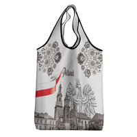 Poland Eagle Heritage Grocery Bag Wawel Castle Polish Wycinanki Folk Pattern - Wonder Print Shop