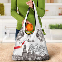 Poland Eagle Heritage Grocery Bag Wawel Castle Polish Wycinanki Folk Pattern - Wonder Print Shop