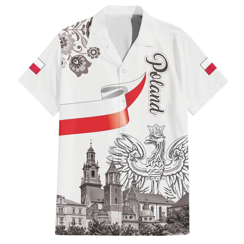 Poland Eagle Heritage Hawaiian Shirt Wawel Castle Polish Wycinanki Folk Pattern - Wonder Print Shop