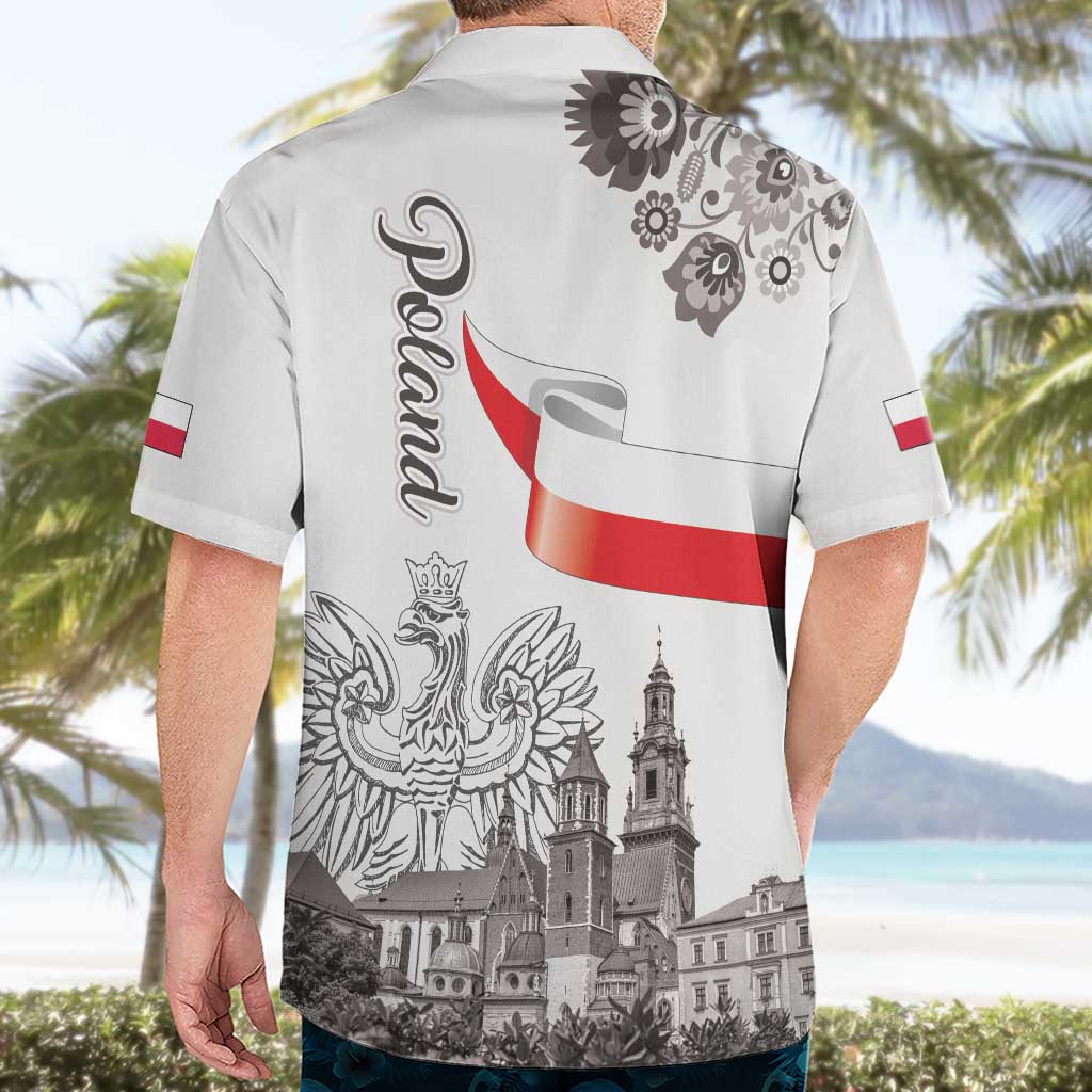 Poland Eagle Heritage Hawaiian Shirt Wawel Castle Polish Wycinanki Folk Pattern - Wonder Print Shop