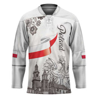 Poland Eagle Heritage Hockey Jersey Wawel Castle Polish Wycinanki Folk Pattern - Wonder Print Shop