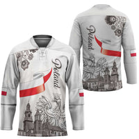 Poland Eagle Heritage Hockey Jersey Wawel Castle Polish Wycinanki Folk Pattern - Wonder Print Shop