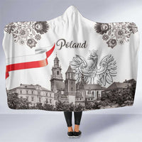 Poland Eagle Heritage Hooded Blanket Wawel Castle Polish Wycinanki Folk Pattern - Wonder Print Shop
