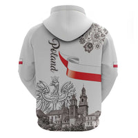 Poland Eagle Heritage Hoodie Wawel Castle Polish Wycinanki Folk Pattern - Wonder Print Shop