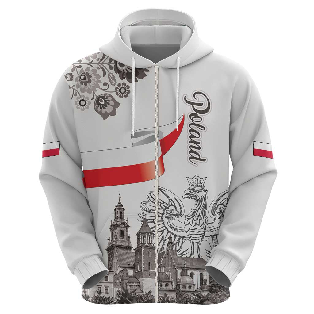Poland Eagle Heritage Hoodie Wawel Castle Polish Wycinanki Folk Pattern - Wonder Print Shop