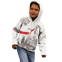 Poland Eagle Heritage Kid Hoodie Wawel Castle Polish Wycinanki Folk Pattern - Wonder Print Shop