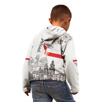 Poland Eagle Heritage Kid Hoodie Wawel Castle Polish Wycinanki Folk Pattern - Wonder Print Shop