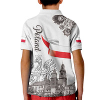 Poland Eagle Heritage Kid Polo Shirt Wawel Castle Polish Wycinanki Folk Pattern - Wonder Print Shop