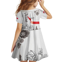 Poland Eagle Heritage Kid Short Sleeve Dress Wawel Castle Polish Wycinanki Folk Pattern - Wonder Print Shop