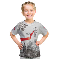 Poland Eagle Heritage Kid T Shirt Wawel Castle Polish Wycinanki Folk Pattern - Wonder Print Shop
