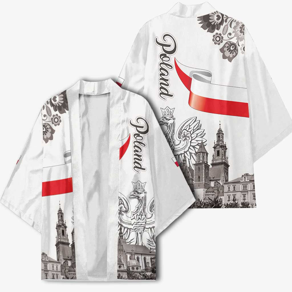 Poland Eagle Heritage Kimono Wawel Castle Polish Wycinanki Folk Pattern - Wonder Print Shop