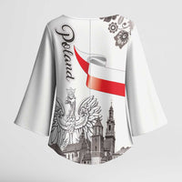 Poland Eagle Heritage Kimono Sleeve Blouse Wawel Castle Polish Wycinanki Folk Pattern - Wonder Print Shop