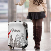 Poland Eagle Heritage Luggage Cover Wawel Castle Polish Wycinanki Folk Pattern - Wonder Print Shop