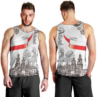 Poland Eagle Heritage Men Tank Top Wawel Castle Polish Wycinanki Folk Pattern - Wonder Print Shop