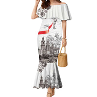 Poland Eagle Heritage Mermaid Dress Wawel Castle Polish Wycinanki Folk Pattern - Wonder Print Shop