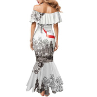 Poland Eagle Heritage Mermaid Dress Wawel Castle Polish Wycinanki Folk Pattern - Wonder Print Shop