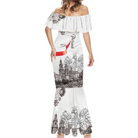 Poland Eagle Heritage Mermaid Dress Wawel Castle Polish Wycinanki Folk Pattern - Wonder Print Shop