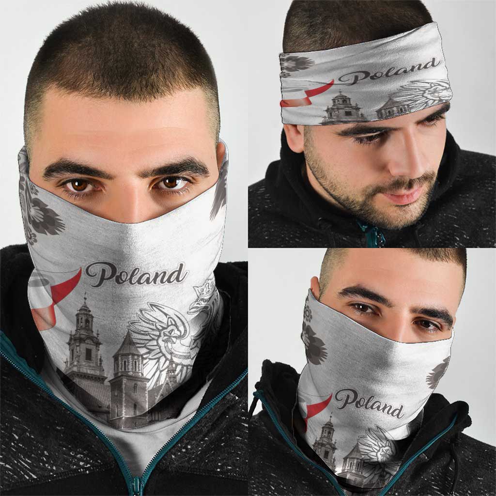 Poland Eagle Heritage Neck Gaiter Wawel Castle Polish Wycinanki Folk Pattern - Wonder Print Shop