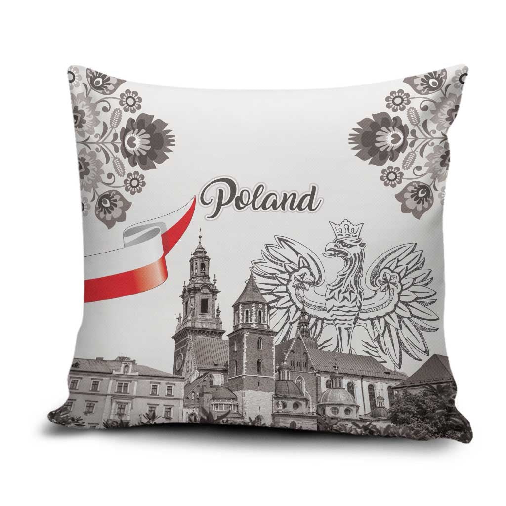 Poland Eagle Heritage Pillow Cover Wawel Castle Polish Wycinanki Folk Pattern - Wonder Print Shop