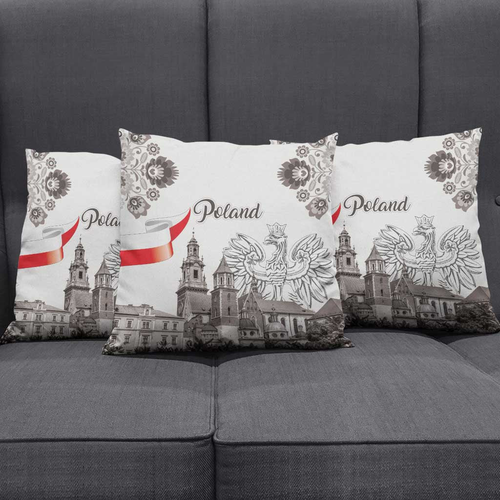 Poland Eagle Heritage Pillow Cover Wawel Castle Polish Wycinanki Folk Pattern - Wonder Print Shop