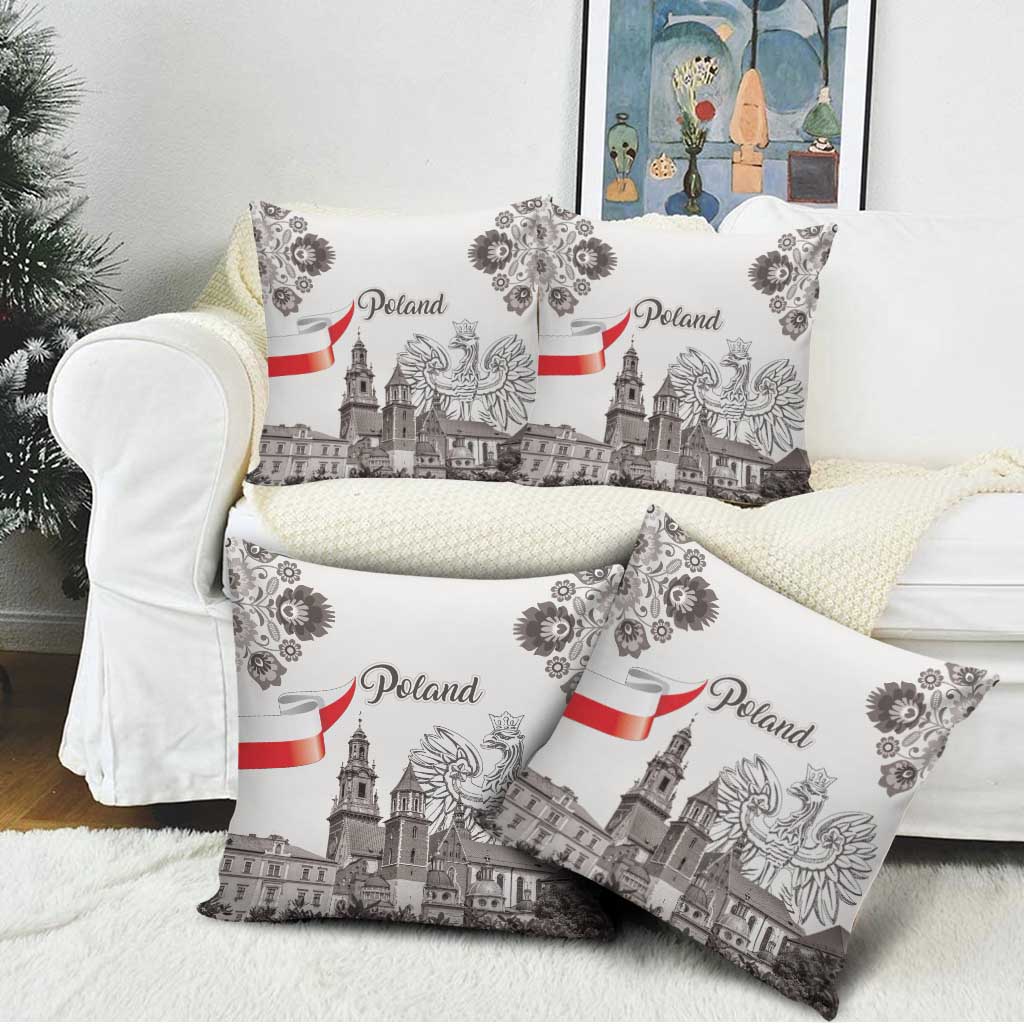 Poland Eagle Heritage Pillow Cover Wawel Castle Polish Wycinanki Folk Pattern - Wonder Print Shop