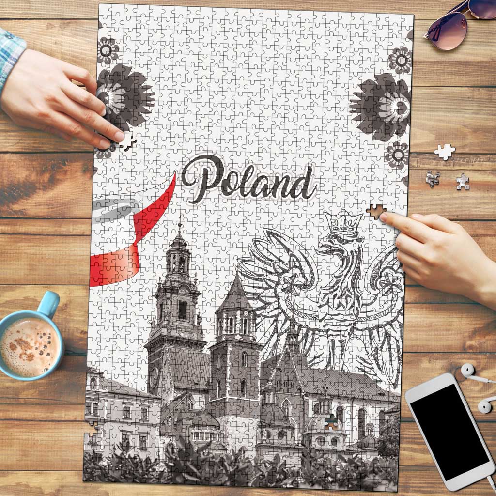 Poland Eagle Heritage Puzzle Wawel Castle Polish Wycinanki Folk Pattern - Wonder Print Shop