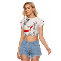 Poland Eagle Heritage Raglan Cropped T Shirt Wawel Castle Polish Wycinanki Folk Pattern - Wonder Print Shop