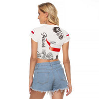 Poland Eagle Heritage Raglan Cropped T Shirt Wawel Castle Polish Wycinanki Folk Pattern - Wonder Print Shop