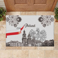 Poland Eagle Heritage Rubber Doormat Wawel Castle Polish Wycinanki Folk Pattern - Wonder Print Shop