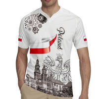 Poland Eagle Heritage Rugby Jersey Wawel Castle Polish Wycinanki Folk Pattern - Wonder Print Shop