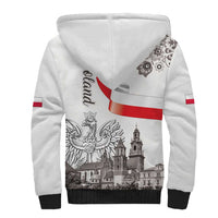 Poland Eagle Heritage Sherpa Hoodie Wawel Castle Polish Wycinanki Folk Pattern - Wonder Print Shop