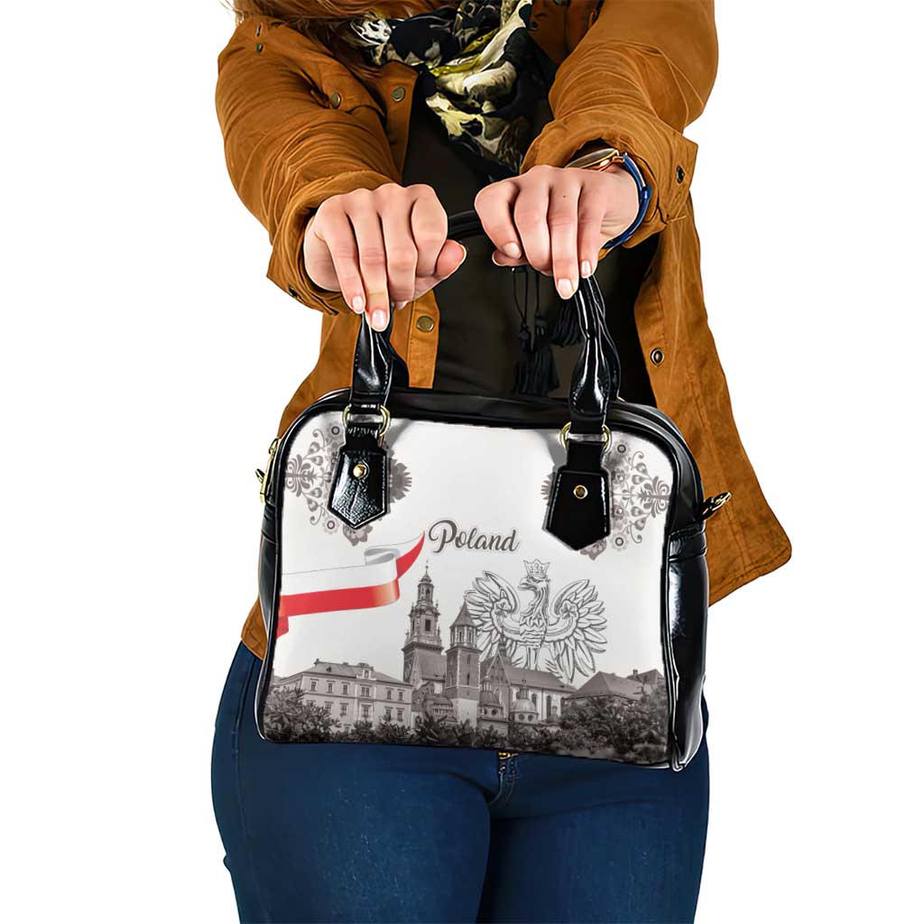 Poland Eagle Heritage Shoulder Handbag Wawel Castle Polish Wycinanki Folk Pattern - Wonder Print Shop