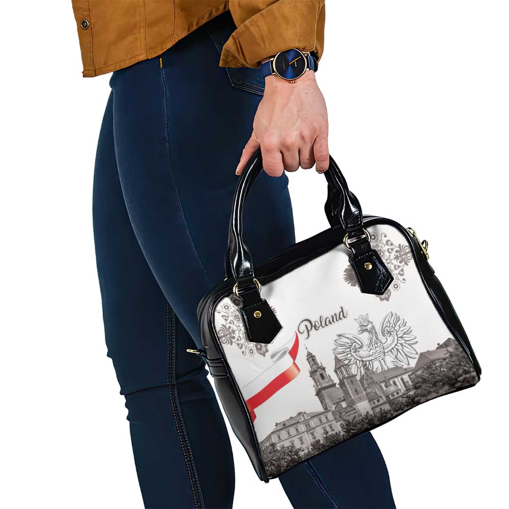 Poland Eagle Heritage Shoulder Handbag Wawel Castle Polish Wycinanki Folk Pattern - Wonder Print Shop