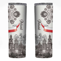 Poland Eagle Heritage Skinny Tumbler Wawel Castle Polish Wycinanki Folk Pattern - Wonder Print Shop