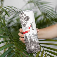 Poland Eagle Heritage Skinny Tumbler Wawel Castle Polish Wycinanki Folk Pattern - Wonder Print Shop