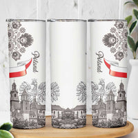 Poland Eagle Heritage Skinny Tumbler Wawel Castle Polish Wycinanki Folk Pattern - Wonder Print Shop