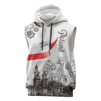 Poland Eagle Heritage Sleeveless Hoodie Wawel Castle Polish Wycinanki Folk Pattern - Wonder Print Shop