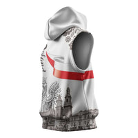 Poland Eagle Heritage Sleeveless Hoodie Wawel Castle Polish Wycinanki Folk Pattern - Wonder Print Shop