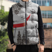 Poland Eagle Heritage Sleeveless Puffer Jacket Wawel Castle Polish Wycinanki Folk Pattern - Wonder Print Shop