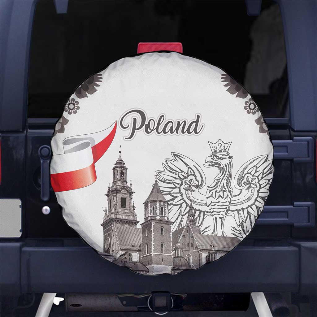 Poland Eagle Heritage Spare Tire Cover Wawel Castle Polish Wycinanki Folk Pattern - Wonder Print Shop