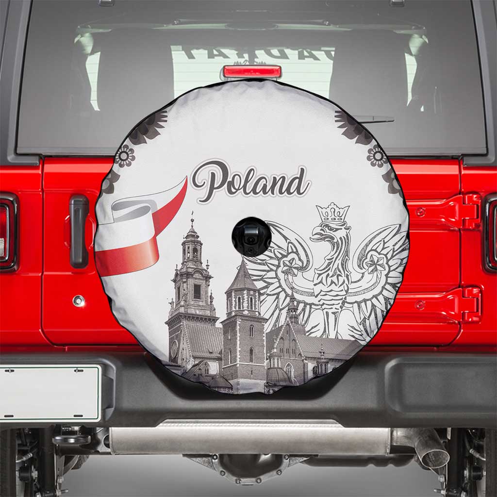 Poland Eagle Heritage Spare Tire Cover Wawel Castle Polish Wycinanki Folk Pattern - Wonder Print Shop