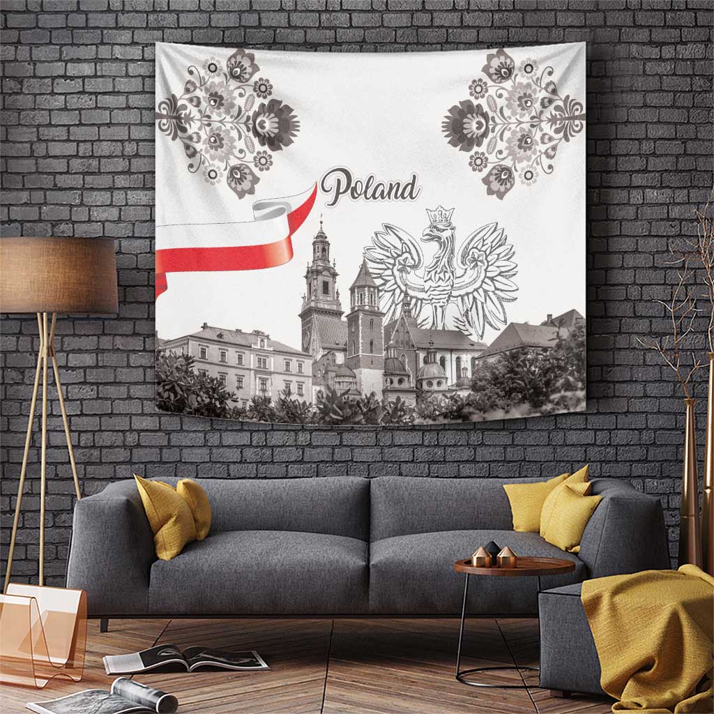 Poland Eagle Heritage Tapestry Wawel Castle Polish Wycinanki Folk Pattern - Wonder Print Shop